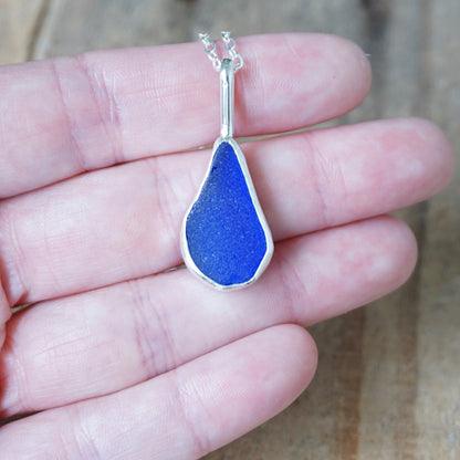 Cobalt Blue Sea Glass Pendant