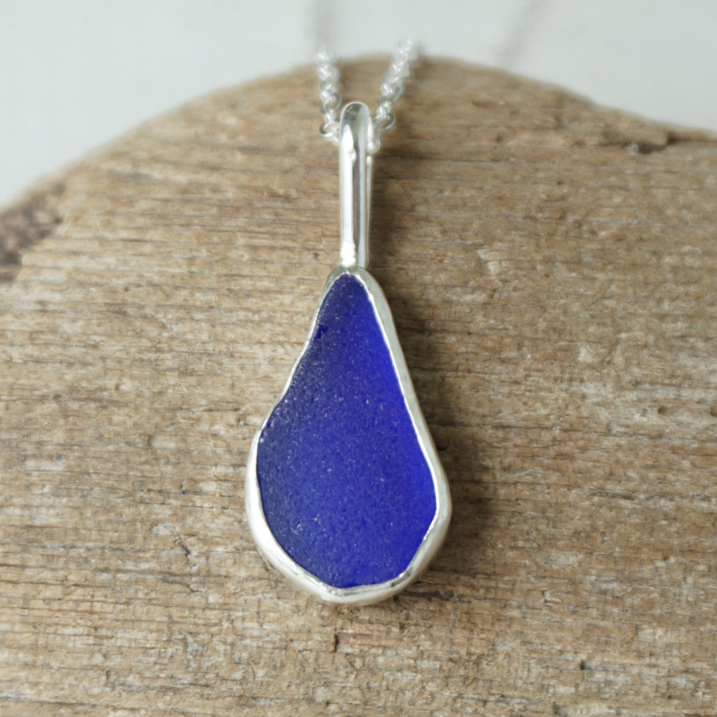 Cobalt Blue Sea Glass Pendant