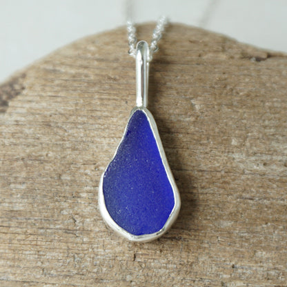 Cobalt Blue Sea Glass Pendant