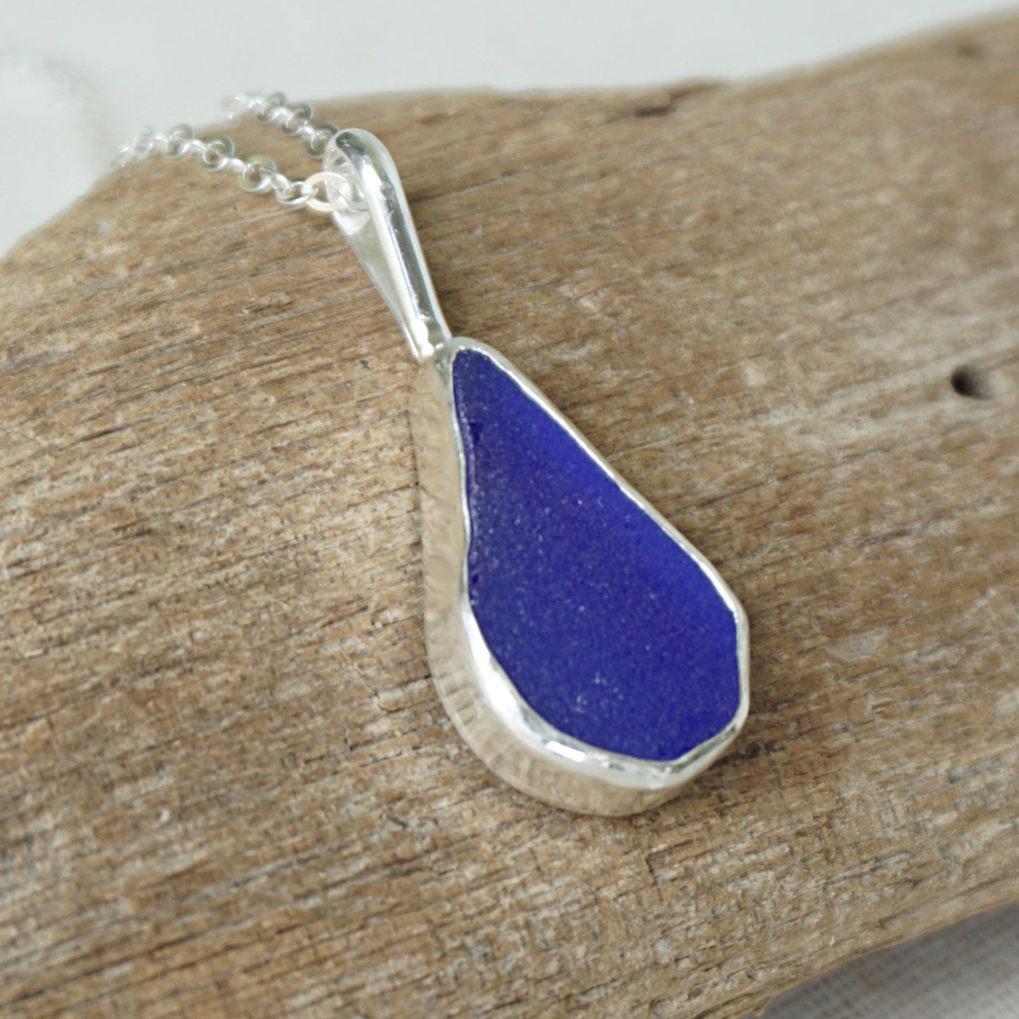 Cobalt Blue Sea Glass Pendant