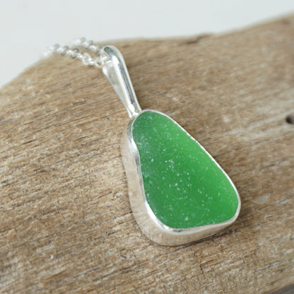 Kelly Green Sea Glass Pendant
