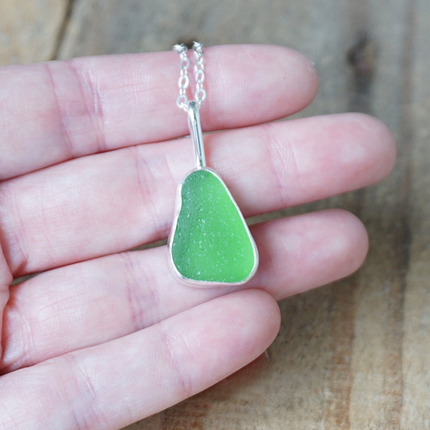 Kelly Green Sea Glass Pendant