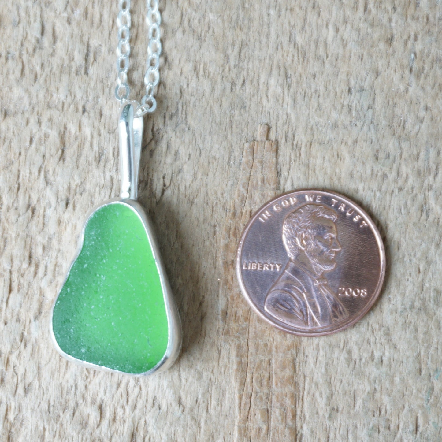 Kelly Green Sea Glass Pendant