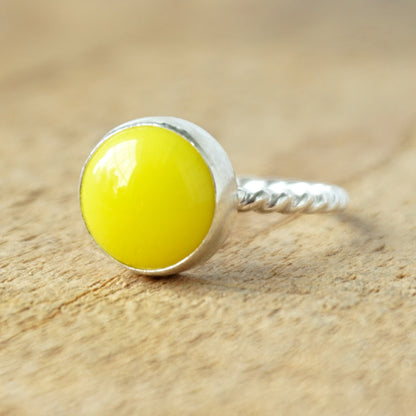 Size 7 1/2 Yellow Rosarita Stacking Ring