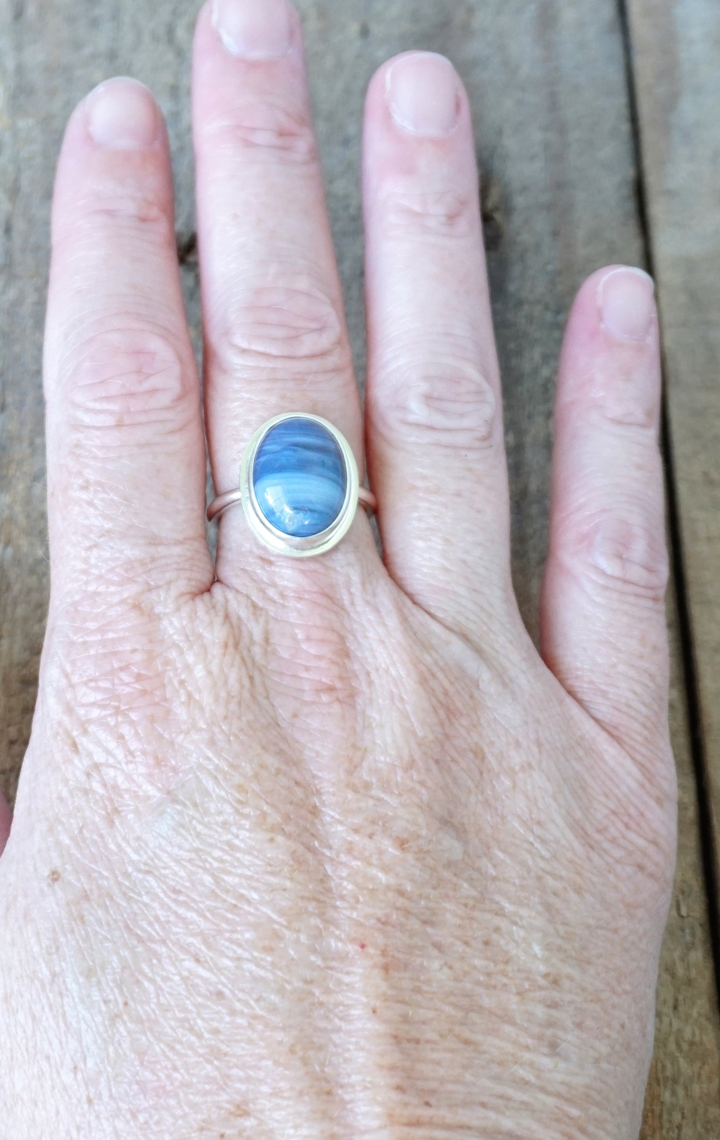 Size 7 1/2 Sieber Agate Stacking Ring