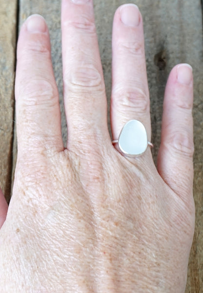 Size 6 1/4 Light Lavender Sea Glass Stacking Ring