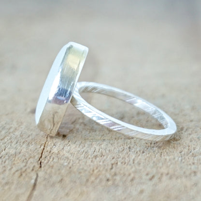 Size 6 1/2 Clear Sea Glass Stacking Ring
