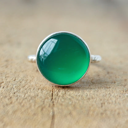 Size 7 1/2 Green Onyx Stacking Ring