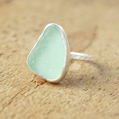 Size 5 1/2 Seafoam Green Sea Glass Stacking Ring