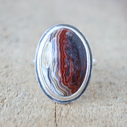 Size 7 Crazy Lace Agate Statement Ring