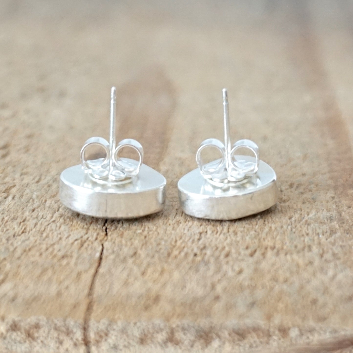 Clear Frosted Sea Glass Stud Earrings
