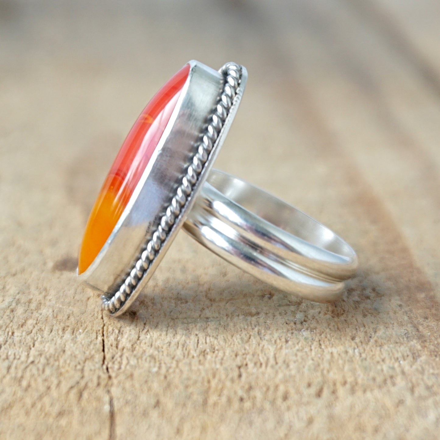 Size 7 Orange and Yellow Rosarita Statement Ring