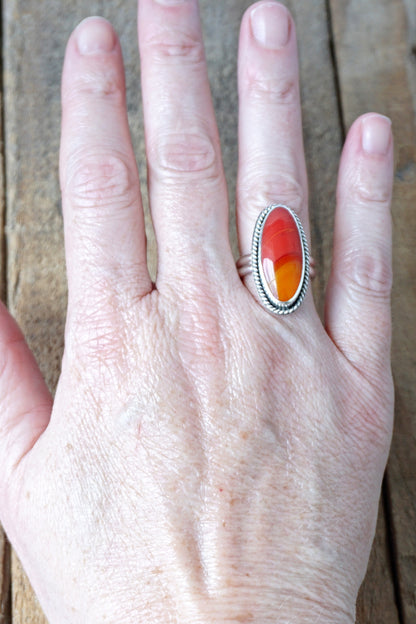 Size 7 Orange and Yellow Rosarita Statement Ring