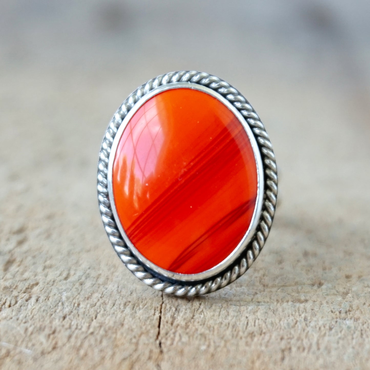 Size 8 1/2 Orange Rosarita Statement Ring