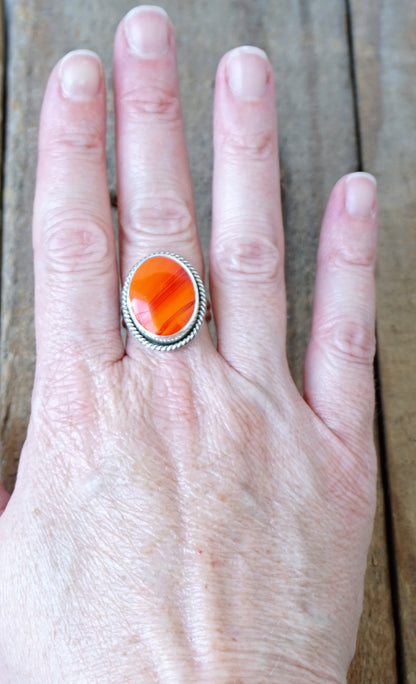 Size 8 1/2 Orange Rosarita Statement Ring