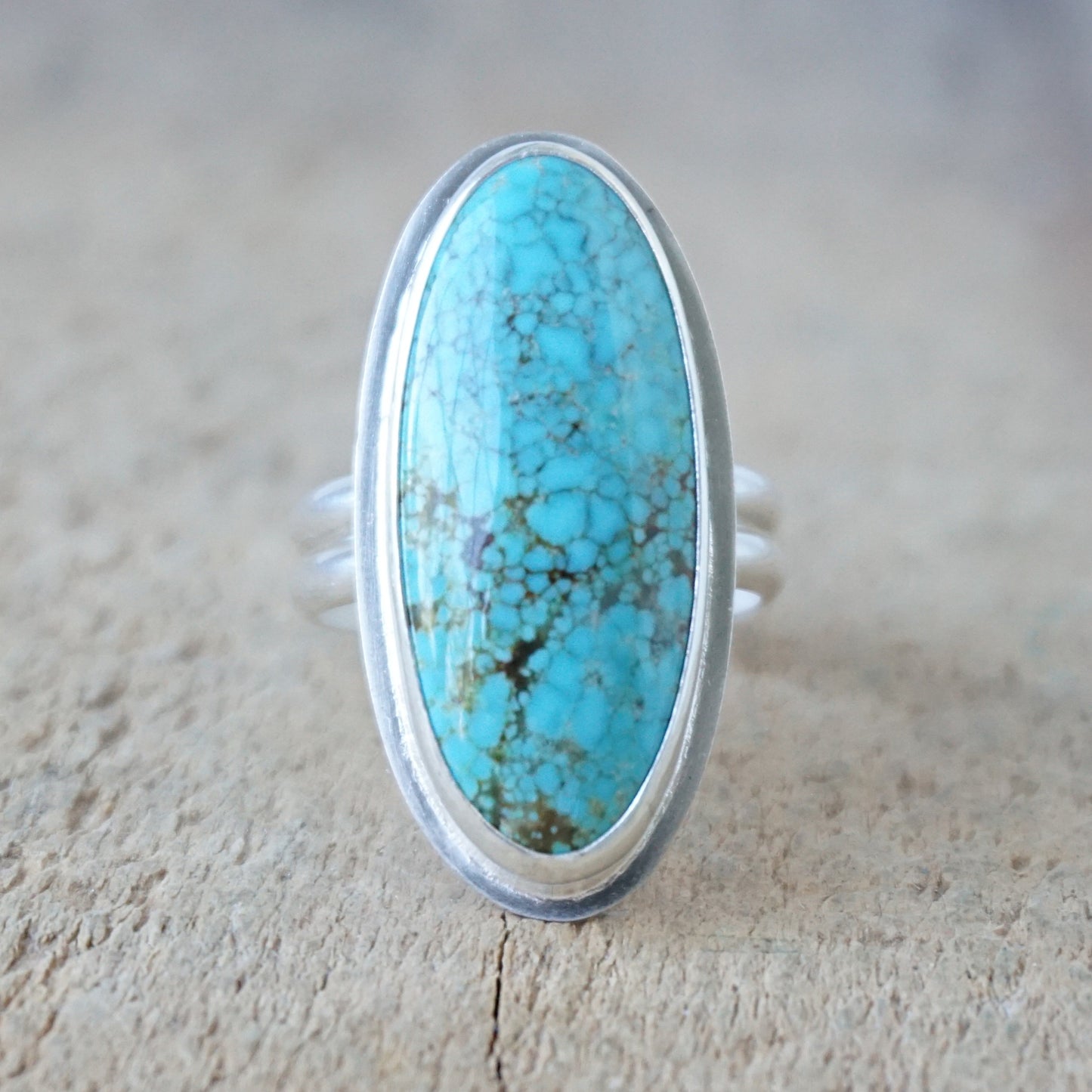 Size 8 Number 8 Turquoise Statement Ring