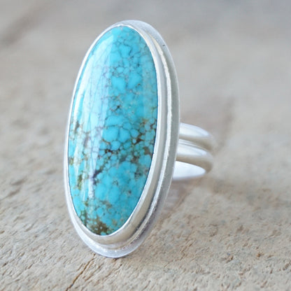 Size 8 Number 8 Turquoise Statement Ring