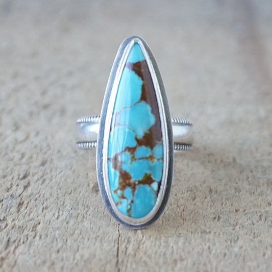 Size 9 1/2 Number 8 Turquoise Statement Ring