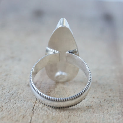 Size 9 1/2 Number 8 Turquoise Statement Ring