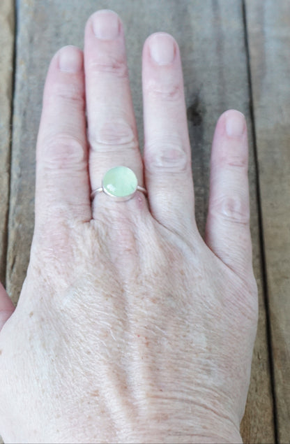Size 7 1/2 Prehnite Stacking Ring