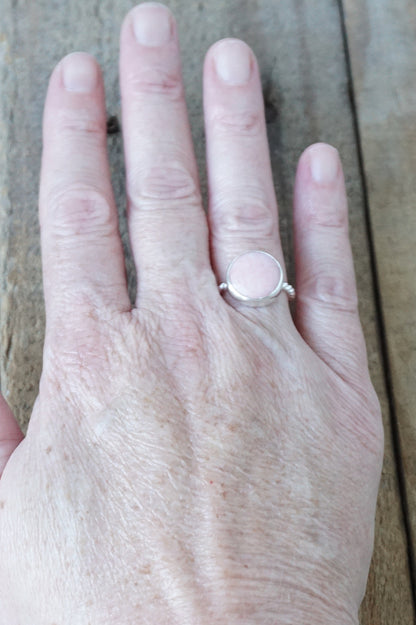 Size 6 1/2 Pink Opal Stacking Ring