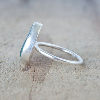 Size 7 1/2 Dark Green Sea Glass Stacking Ring