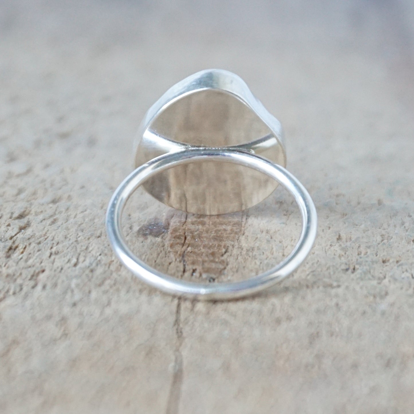 Size 7 1/2 Dark Green Sea Glass Stacking Ring