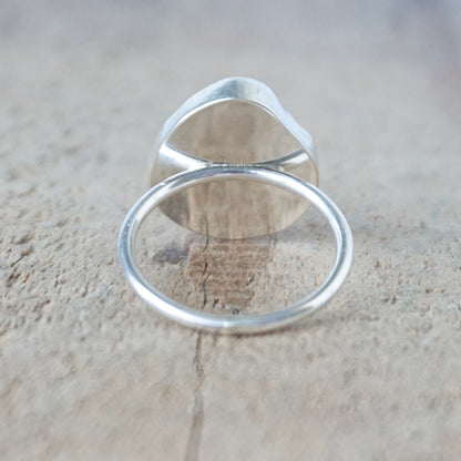 Size 7 1/2 Dark Green Sea Glass Stacking Ring