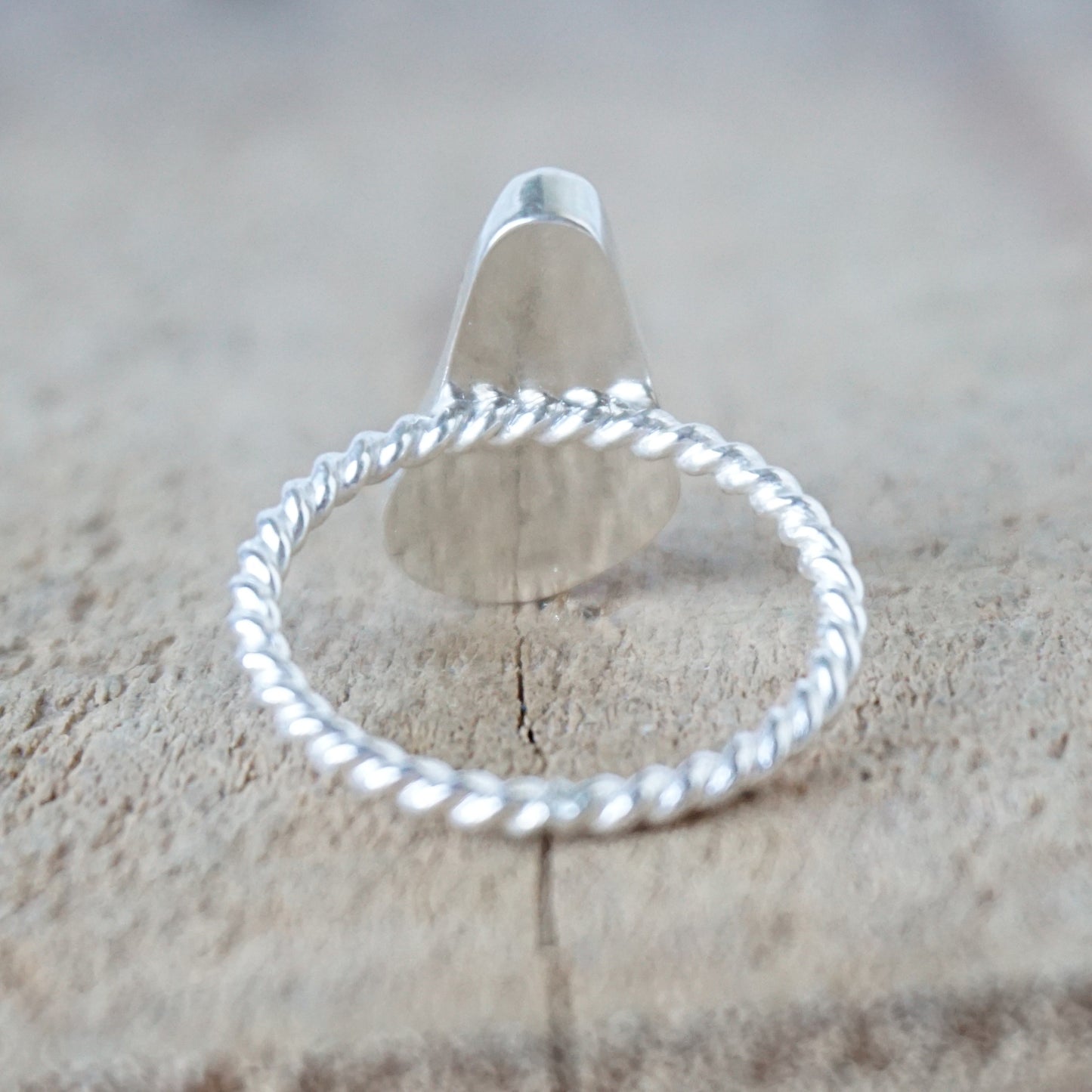 Size 9 1/4 Kelly Green Sea Glass Stacking Ring