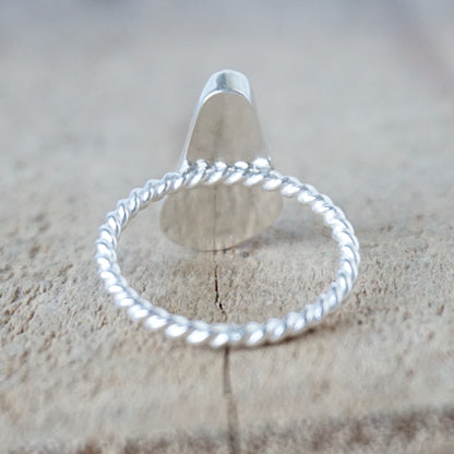 Size 9 1/4 Kelly Green Sea Glass Stacking Ring