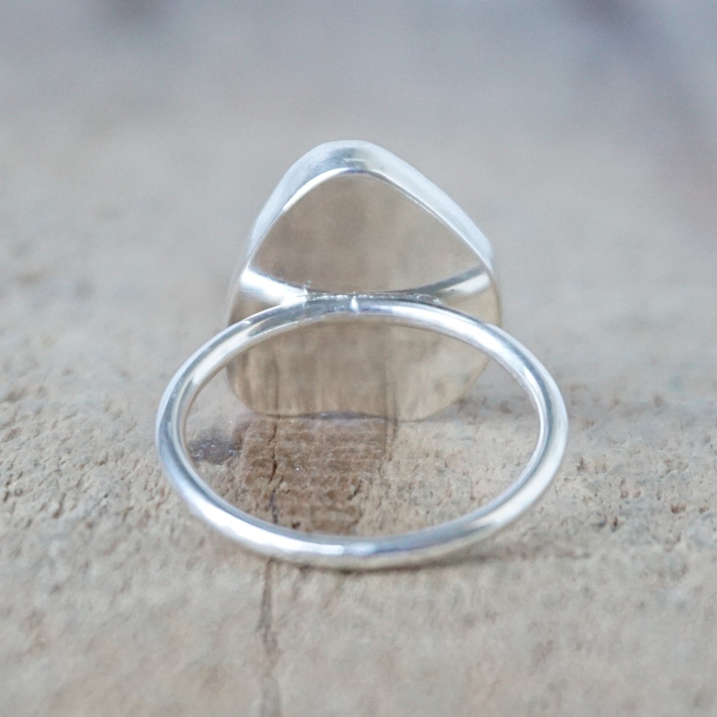 Size 7 1/4 Teal Blue Green Sea Glass Stacking Ring