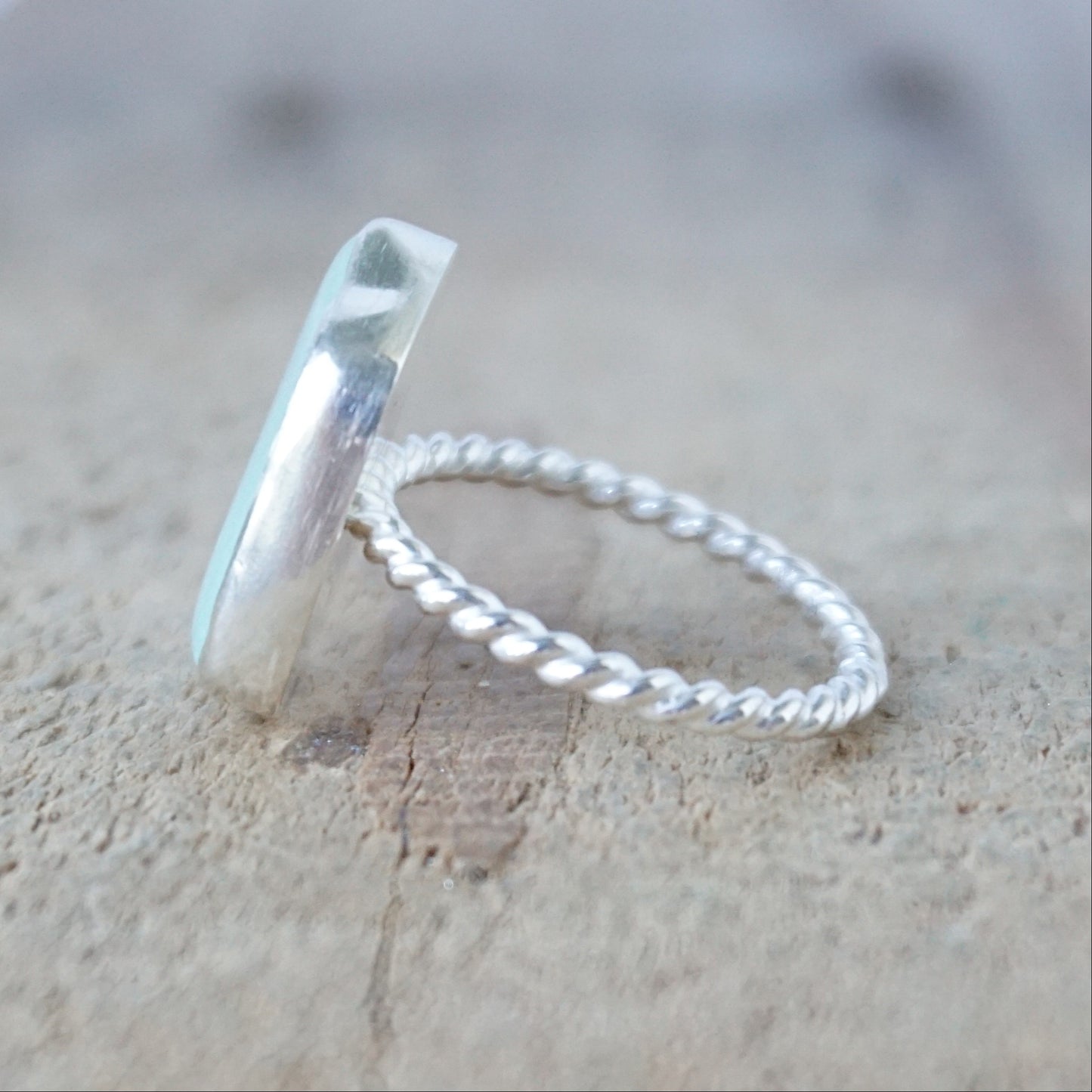 Size 8 1/2 Seafoam Green Sea Glass Stacking Ring