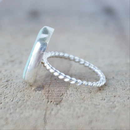 Size 8 1/2 Seafoam Green Sea Glass Stacking Ring