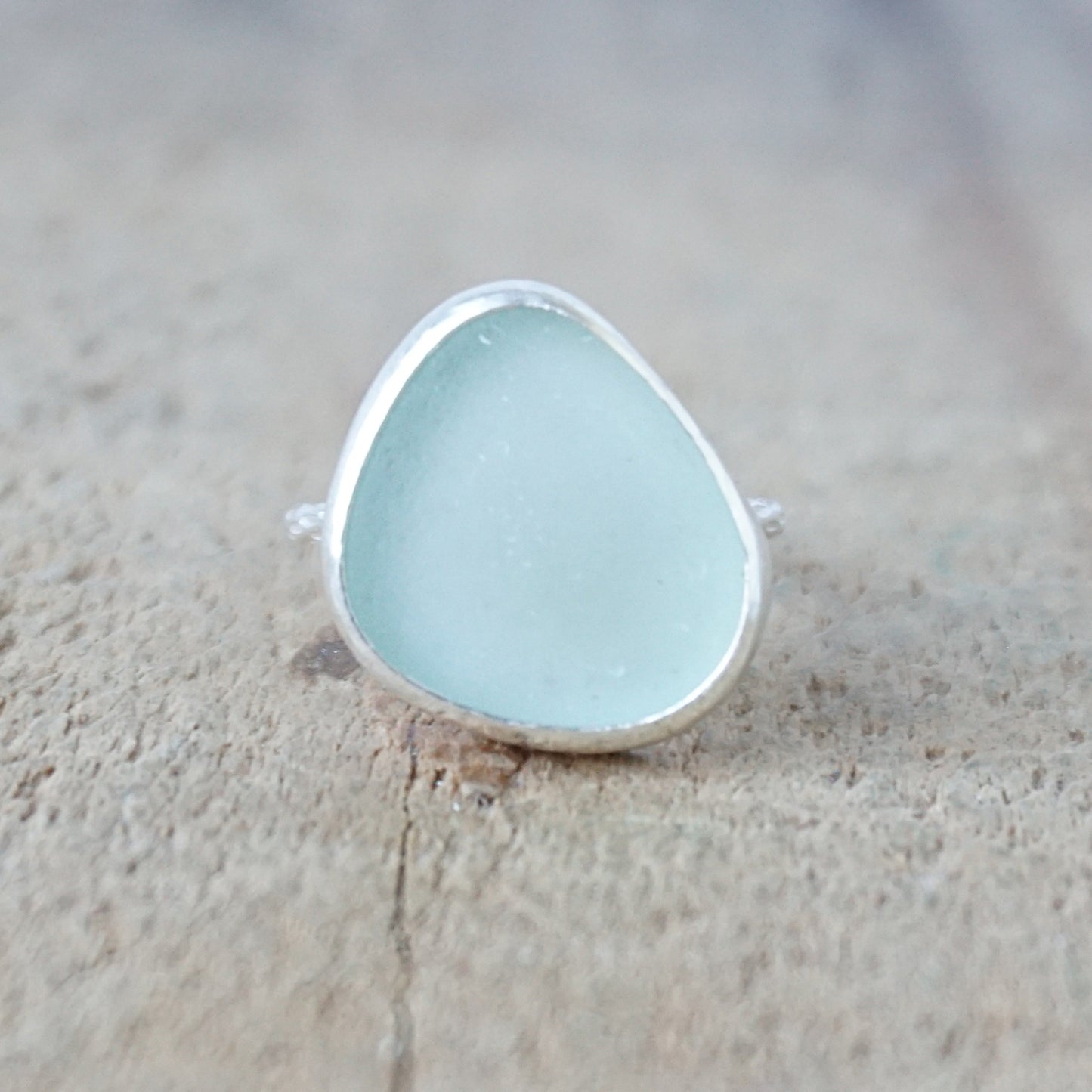 Size 7 1/4 Seafoam Green Sea Glass Stacking Ring