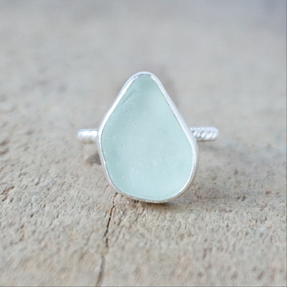 Size 5 1/4 Seafoam Green Sea Glass Stacking Ring