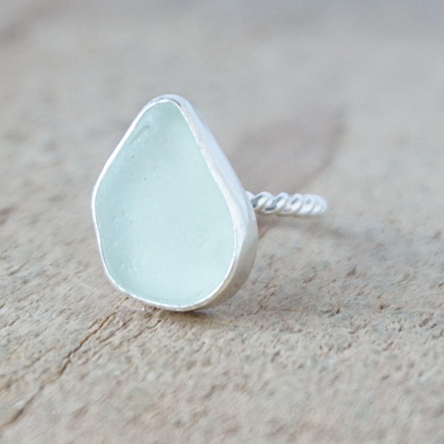 Size 5 1/4 Seafoam Green Sea Glass Stacking Ring
