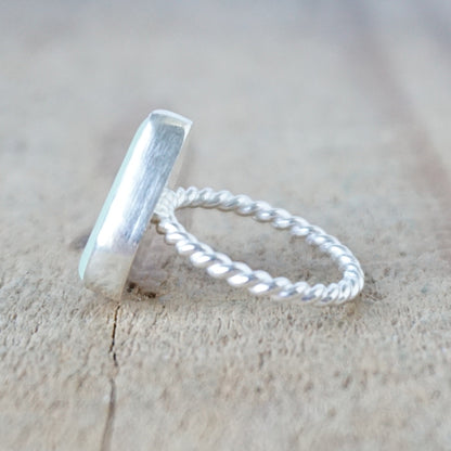 Size 5 1/4 Seafoam Green Sea Glass Stacking Ring