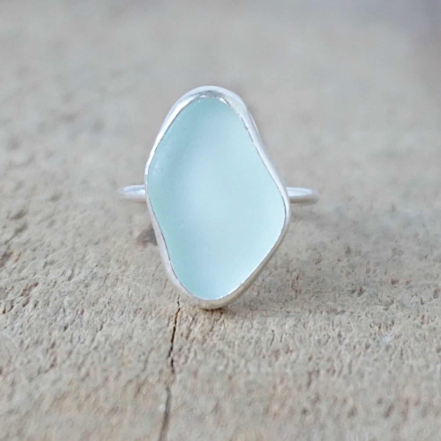 Size 6 1/2 Seafoam Green Sea Glass Stacking Ring