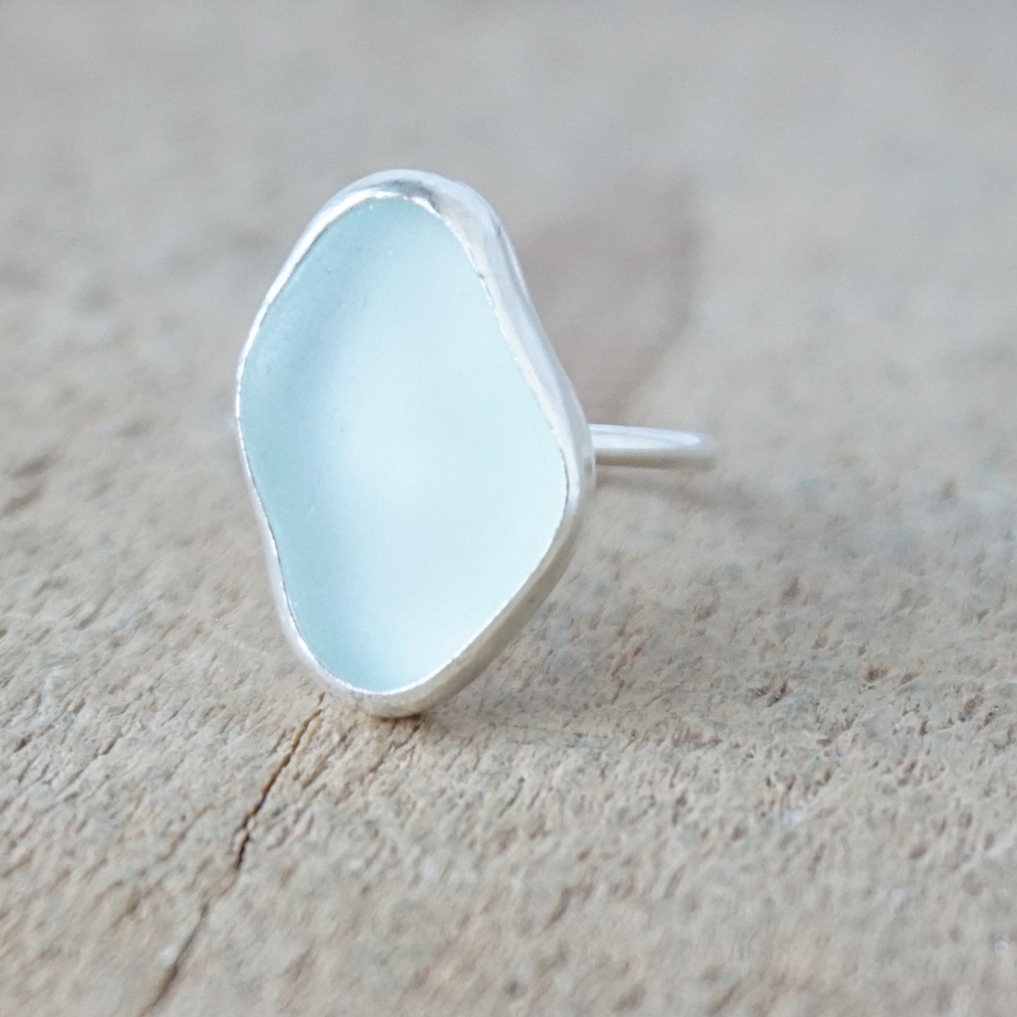 Size 6 1/2 Seafoam Green Sea Glass Stacking Ring