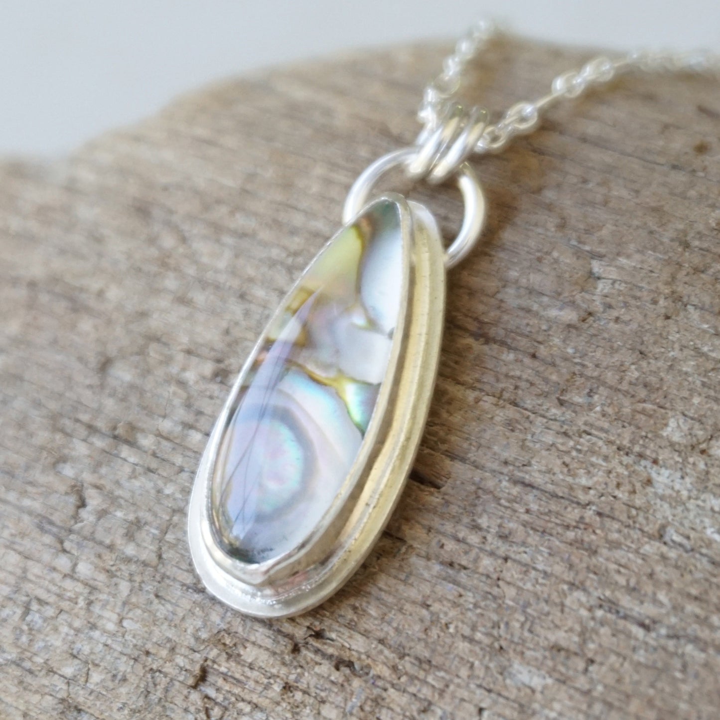 Abalone and Quartz Doublet Pendant