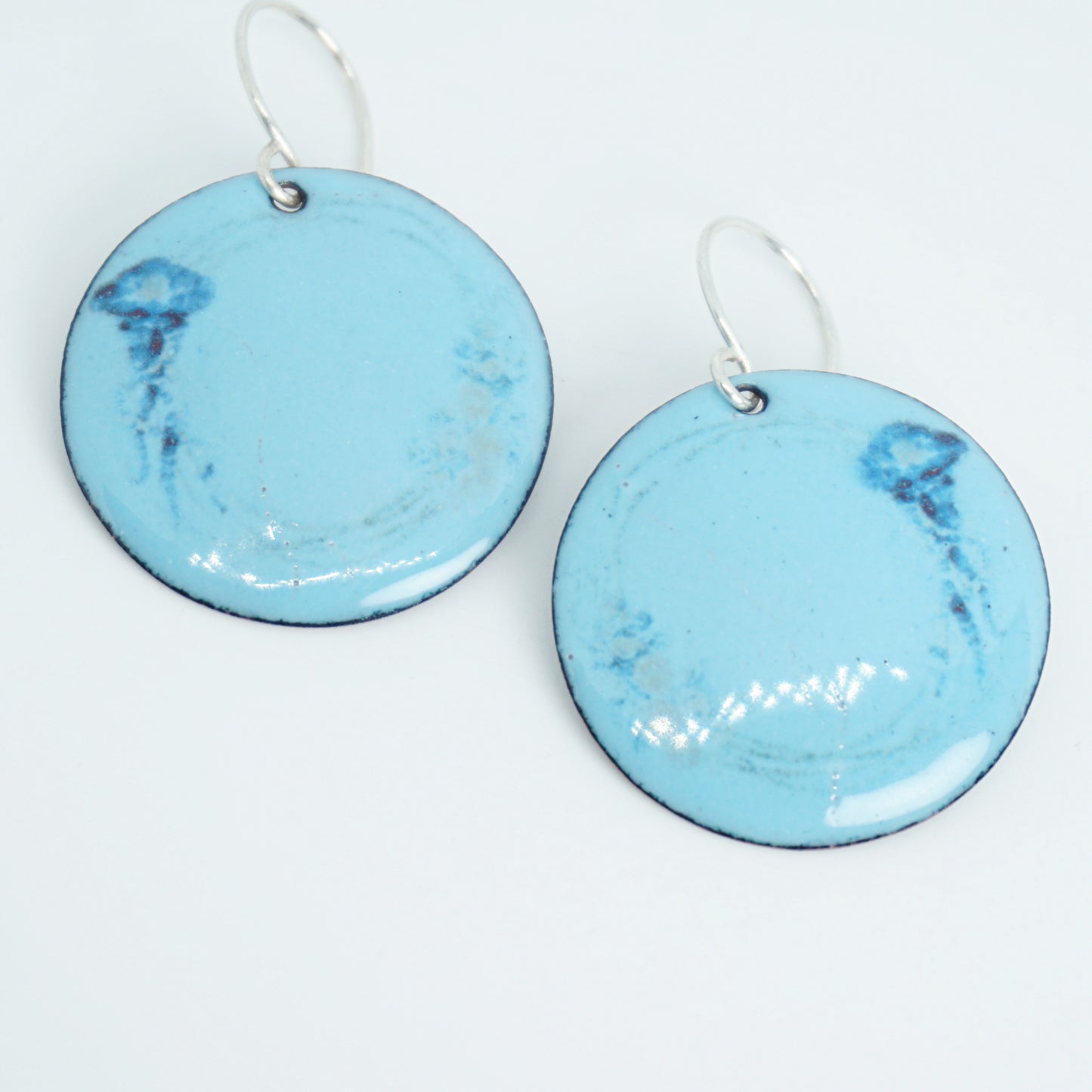Light Blue Enamel Jellyfish Earrings