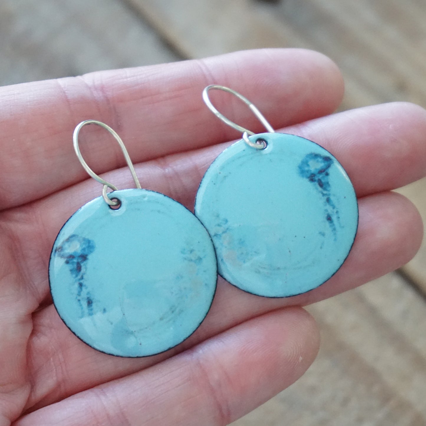 Light Blue Enamel Jellyfish Earrings