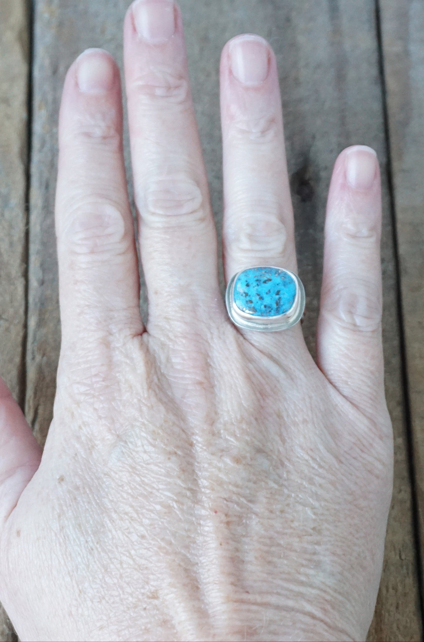 Size 7 Persian Turquoise Statement Ring