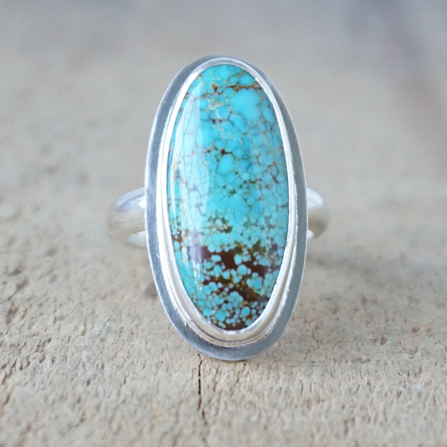 Size 7 1/4 Number 8 Turquoise Statement Ring