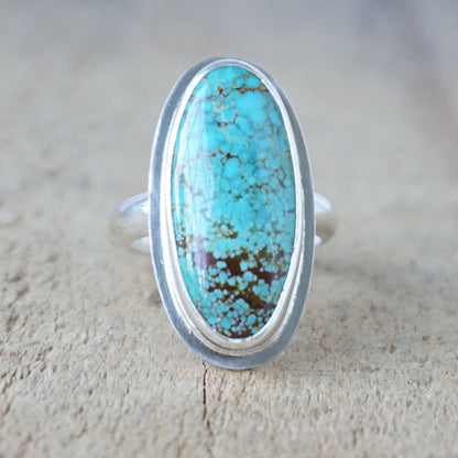 Size 7 1/4 Number 8 Turquoise Statement Ring