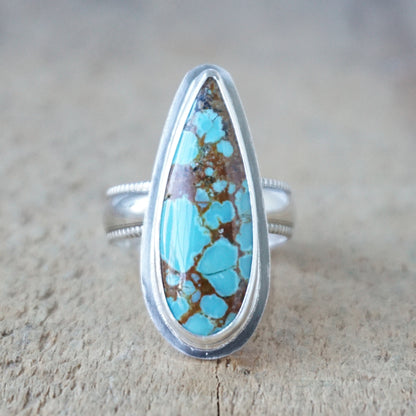 Size 7 3/4 Number 8 Turquoise Statement Ring