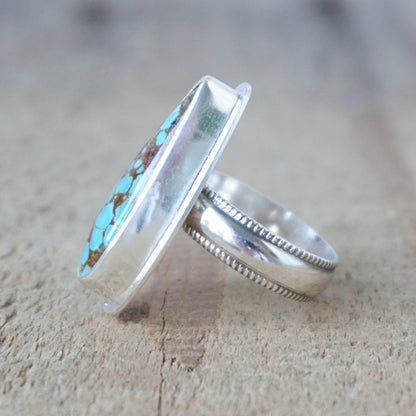 Size 7 3/4 Number 8 Turquoise Statement Ring