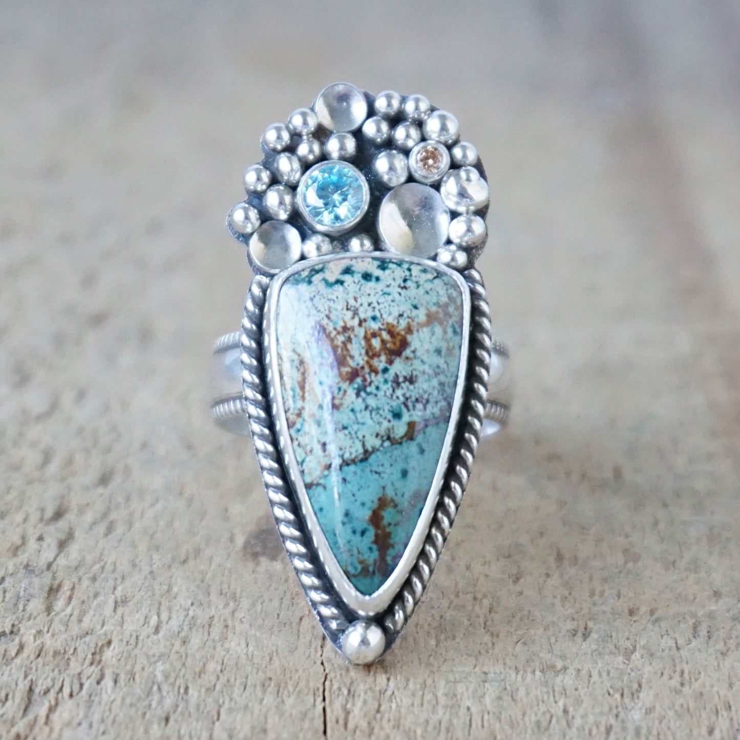 Size 8 1/4 Morning Dew Jasper Statement Ring