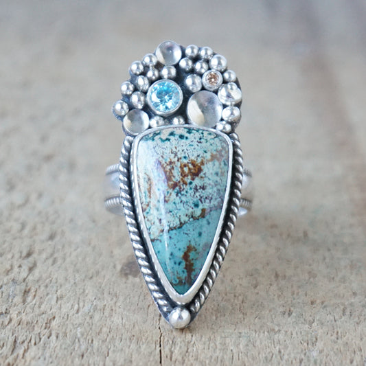 Size 8 1/4 Morning Dew Jasper Statement Ring