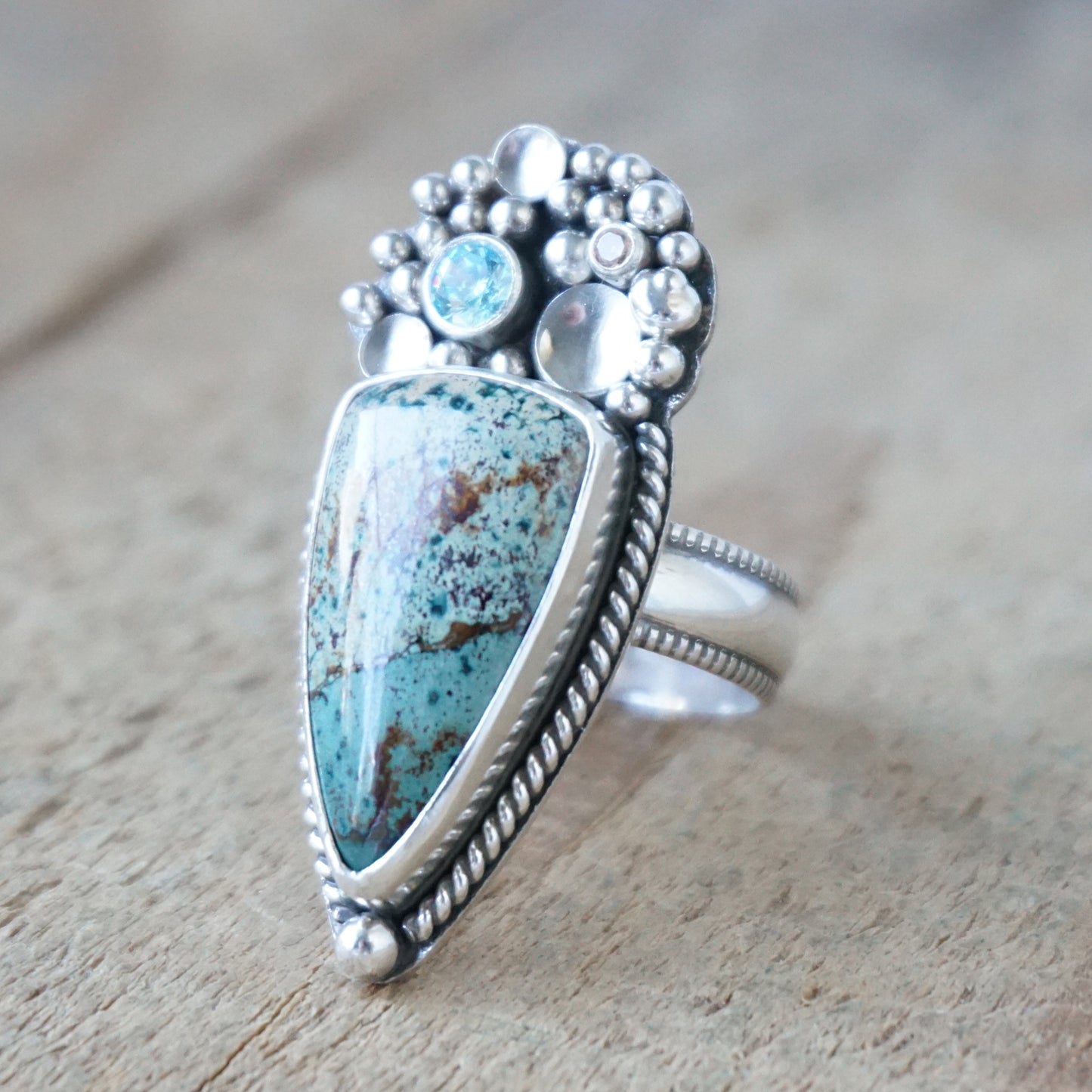 Size 8 1/4 Morning Dew Jasper Statement Ring